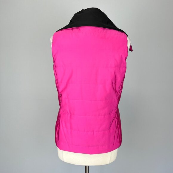 Etcetera Womens Reversible Quilted Puffer Vest Pink Black Zip Front size 10 - Picture 12 of 15